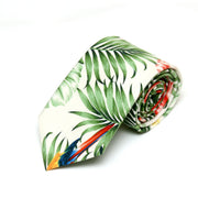 Tropical Green Floral Necktie